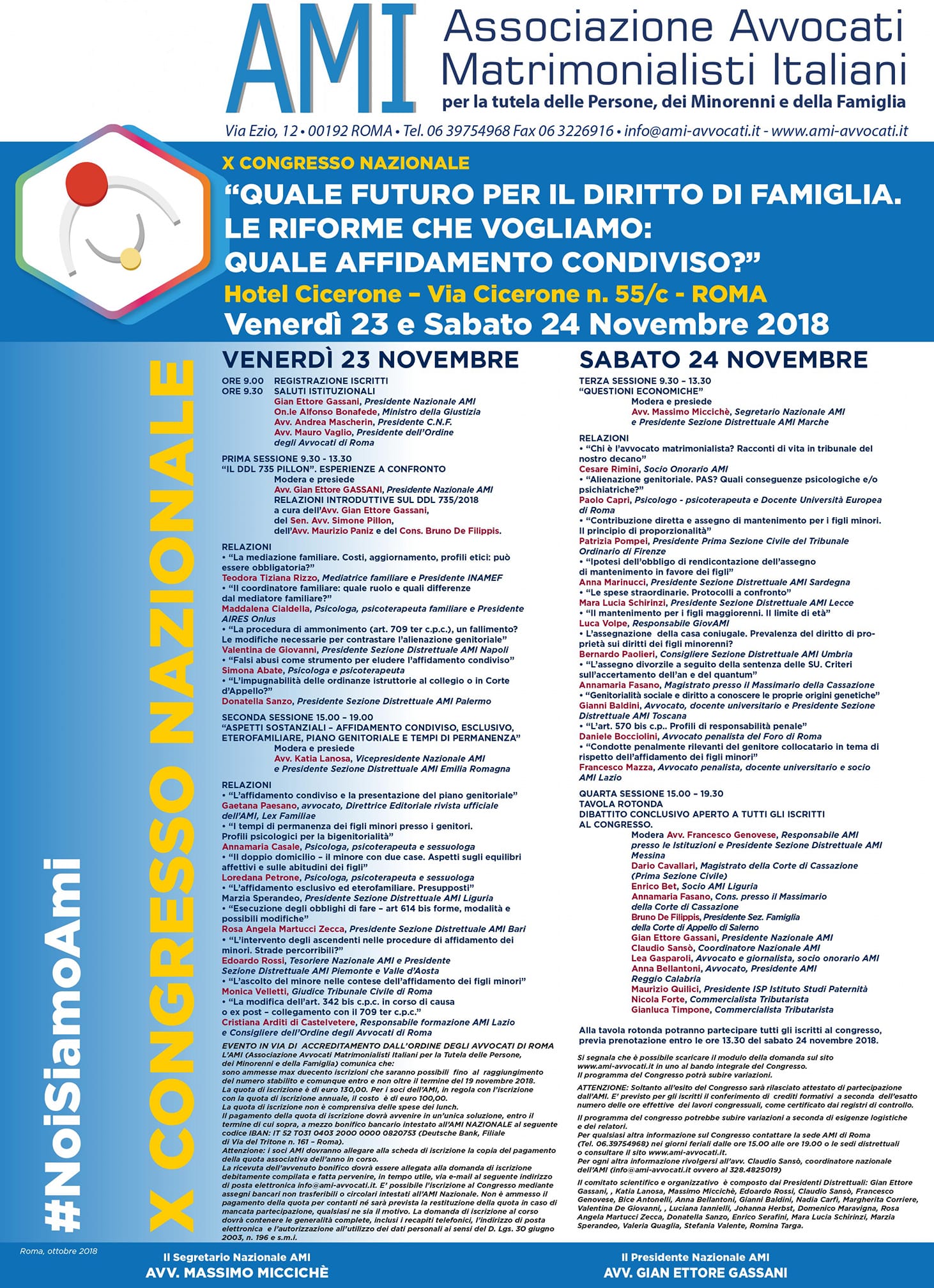 23 e 24 novembre 2018 X CONGRESSO AMI